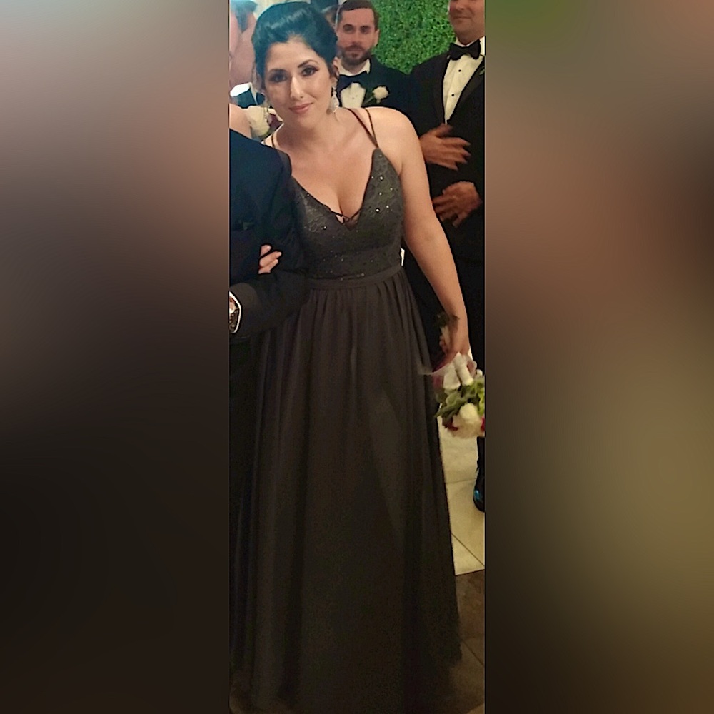 Charcoal grey evening gown size 12